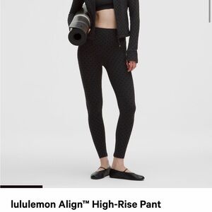 lululemon athletica Black Flocked Align Leggings Polka Dot